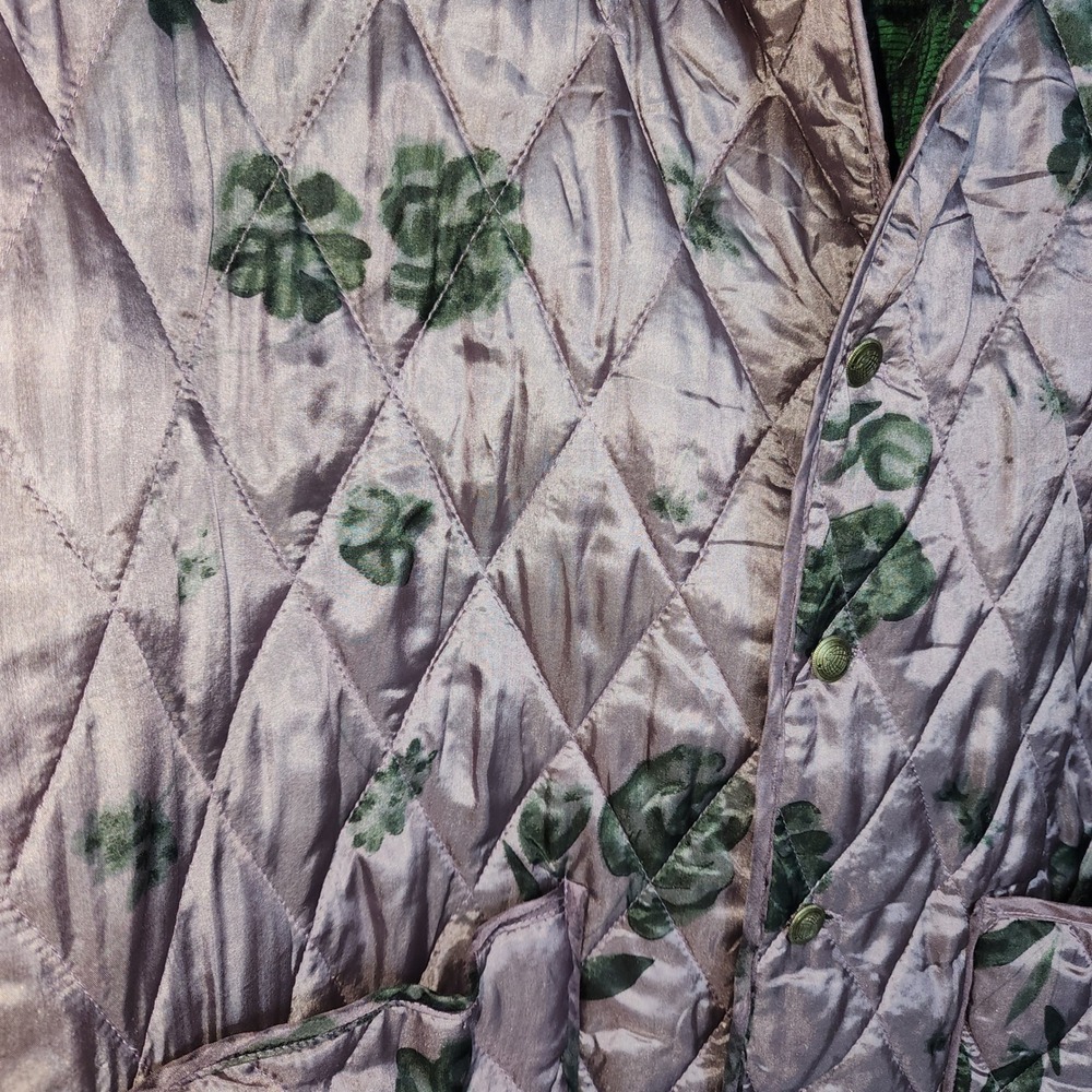 Blair Silk Quilted Jacket Medium Multicolor Patchwork Reversible Floral Boho - Picture 9 of 12